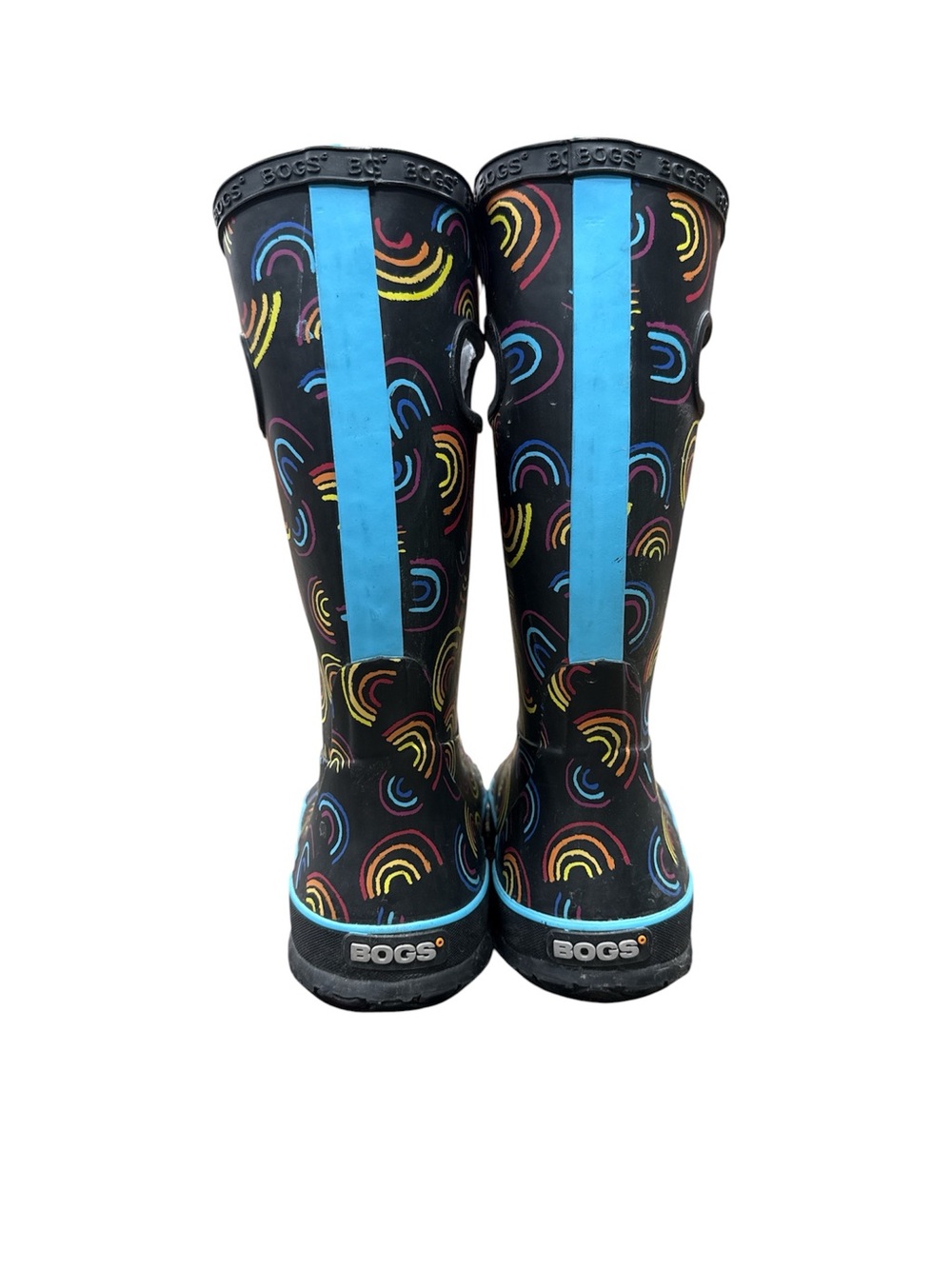 Bogs Bloom Kids Rainbow Print Rain Boots Size 3 - Picture 2 of 5